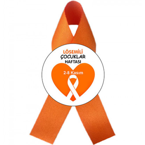 Lösemi Haftası Turuncu Rozetli Kurdele