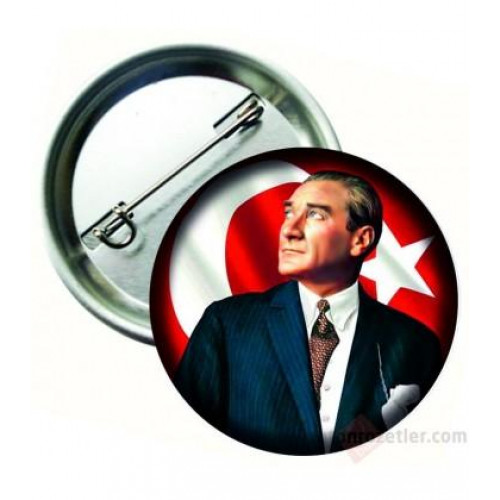Atatürk Yaka Rozeti Bayraklı