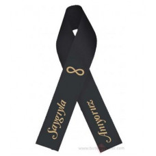 Cenaze için siyah baskılı kurdele