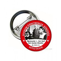 24 Kasım Öğretmenler Günü Metal Rozeti