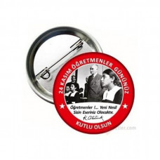 24 Kasım Öğretmenler Günü Metal Rozeti